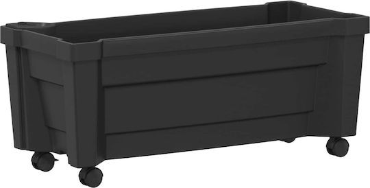vidaXL Пластмасова Саксия За Цветя Антрацит 79x35x33см
