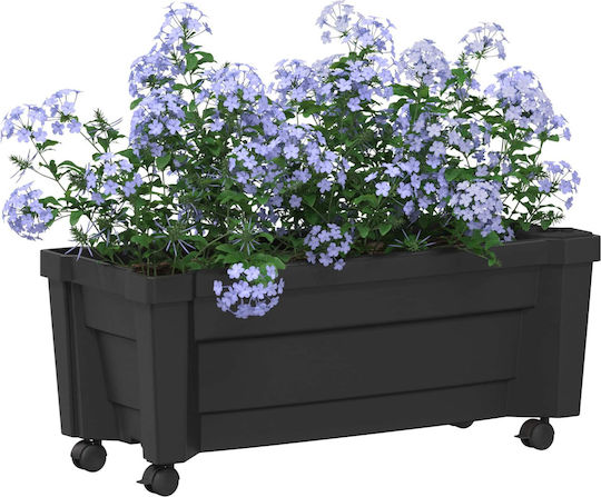 vidaXL Пластмасова Саксия За Цветя Антрацит 79x35x33см