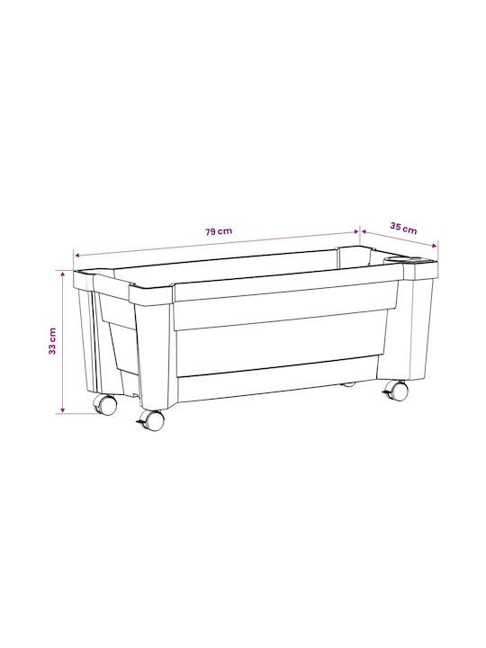 vidaXL Kunststoff Blumentopf Anthrazit 79x35x33cm