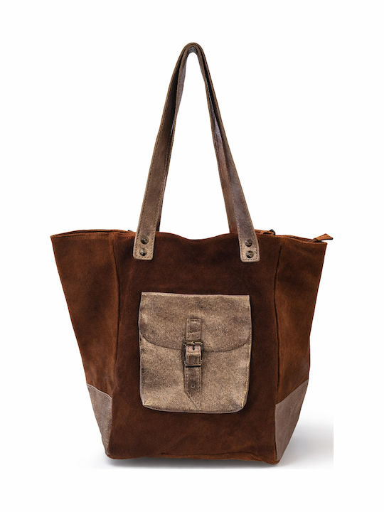 Leather Suede Tote Τσάντα Bohéme