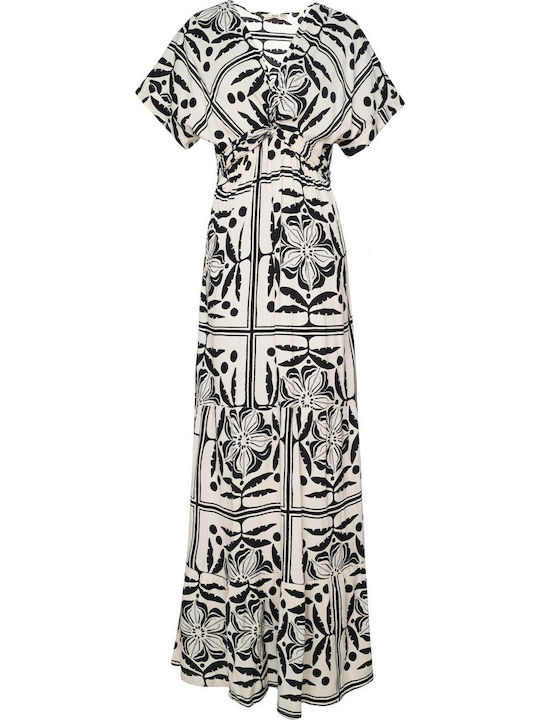 Sommer Midi Damenkleid Wickel Weiß
