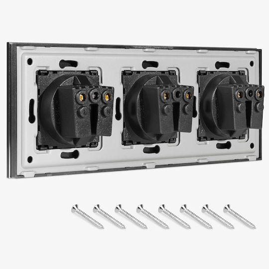 Navaris Priză Electrică Triplă Neagră