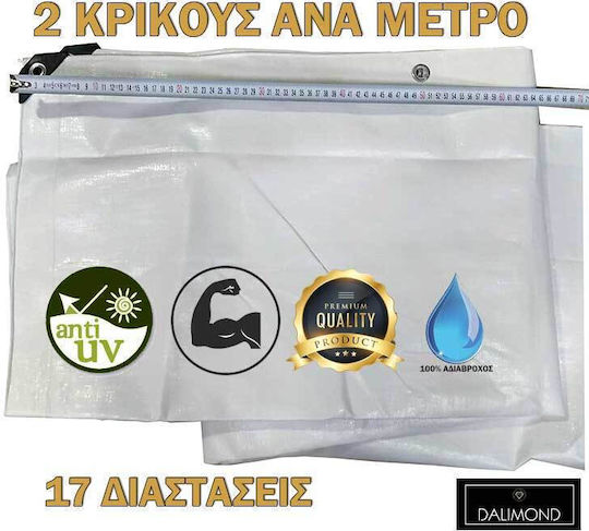 Dalimond Waterproof Tarpaulin 250gr/m² 6x5m Heavy Duty White
