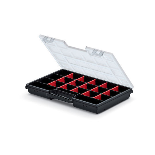 Prosperplast Ταμπακιέρα Εργαλείων 21 Θέσεων Μαύρη 29x19.5x3.5εκ.