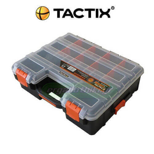 Tactix Tool Compartment Organiser 17 Slot Adjustable Black 43.2x35.5x12cm