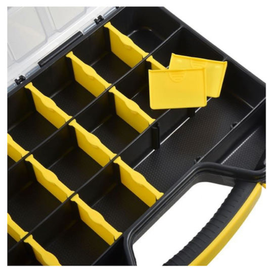 Werkzeugkoffer-Organisator mit einstellbaren Fächern Schwarz 32.5x25.8x4.8cm
