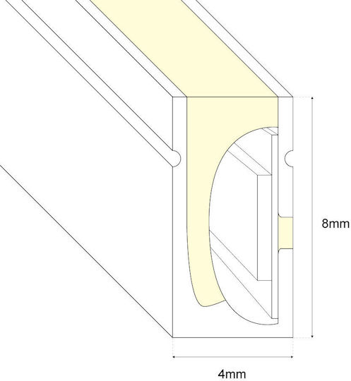 Wasserfester LED-Streifen 24V Gelbes Licht 1m Neon-Flex