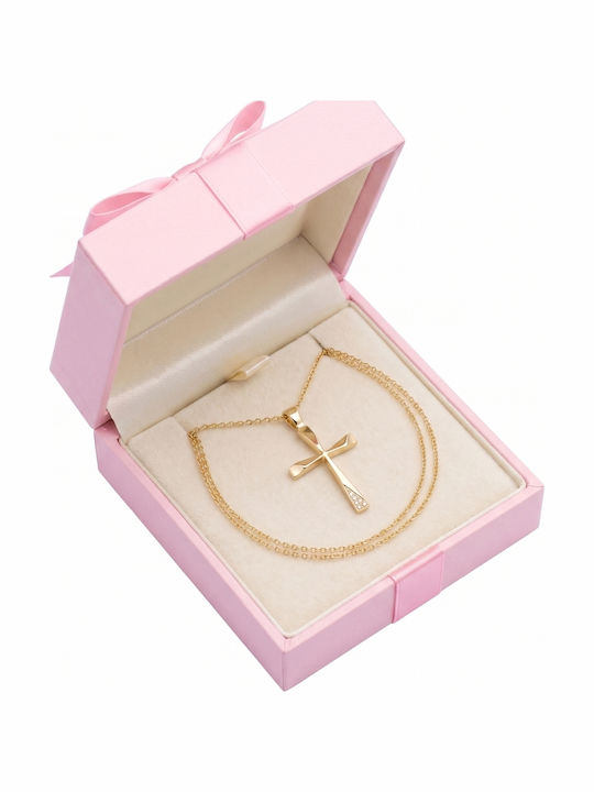 Damen Gold Kreuz 9K mit Kette