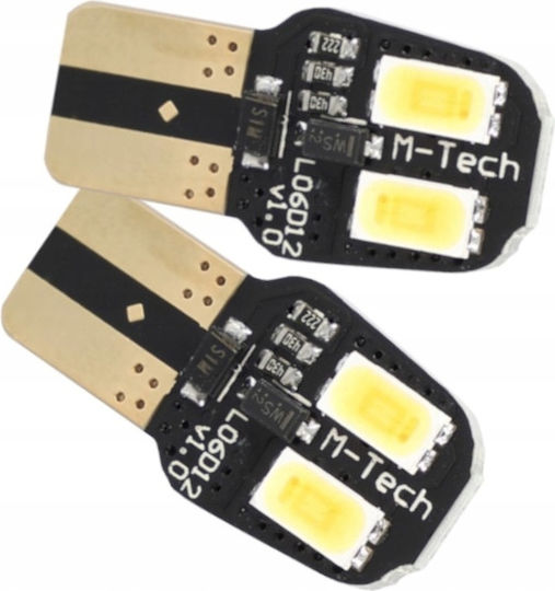 M-Tech Lămpi Autoturismului & Motocicletei T10 Canbus LED Alb cald 12V 2buc