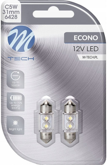 M-Tech Car Lamps & Motorcycles C5W LED 5500K Cold White 12V 0.26W 2pcs