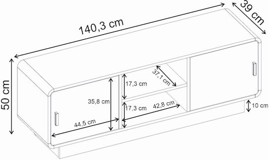 Елемент За Телевизор Rovel Sepet Дъб М140.3xШ39xВ50cm