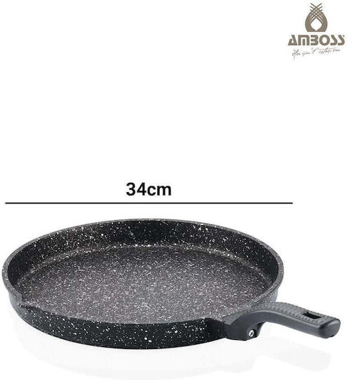 SteweHome Тиган от Чугун с Капак с Покритие от Камък 34cm