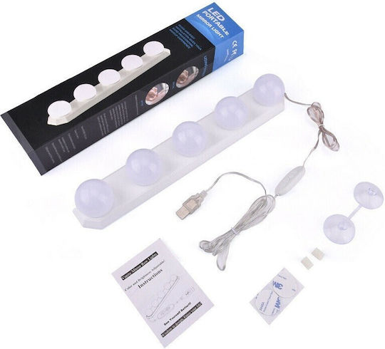 USB Vanity Mirror LED Light Warm White 5V 34cm