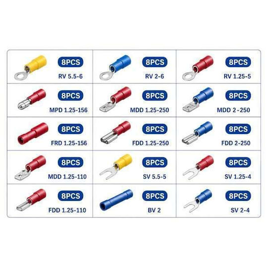 Rchang Terminal Kit with Insulation CT1479 Set of 120 Pieces