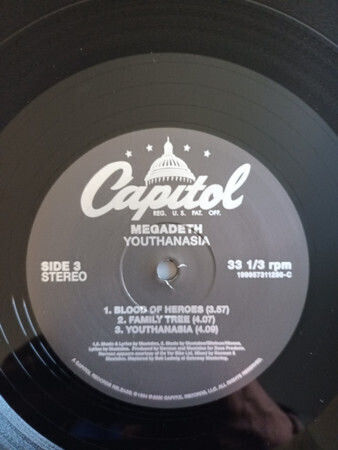 Megadeth Youthanasia Vinyl