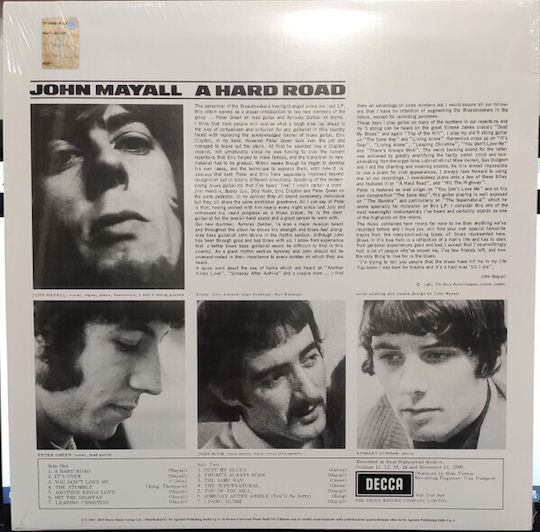 John Mayall Bluesbreakers* A Hard Road Vinyl