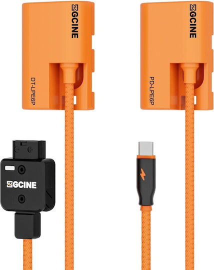 Τροφοδοτικό Zgcine Pd-lpe6p Usb-c To Lp-e6p Braided Dummy Battery Cable Συμβατό με Canon