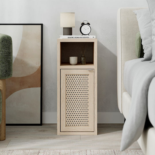 Bedside Table Inca Wooden Beige 25.2x32x60cm