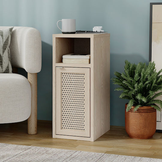 Bedside Table Inca Wooden Beige 25.2x32x60cm