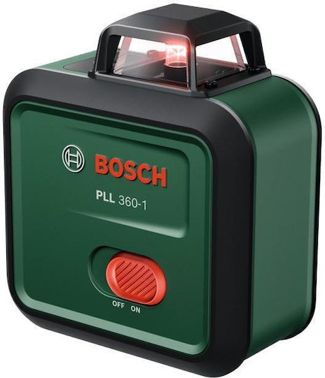 Bosch PLL 360-1 Selbstnivellierbares Lineares Laser-Nivelliergerät Rote Laserstrahl 3.6V mit Arbeitsbereich 24m