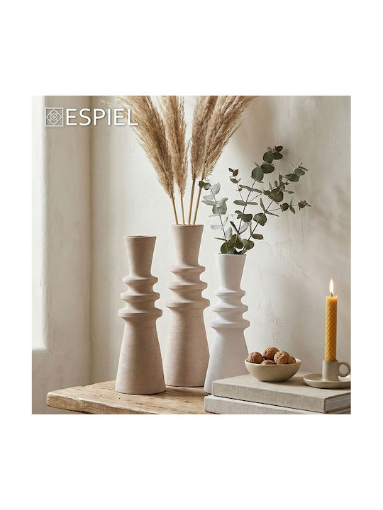 Espiel Decorative Ceramic White Vase 11.5x11.5xH28.5cm