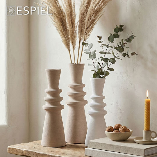 Espiel Keramik Vase Beiges 11.5x11.5xH28.5cm
