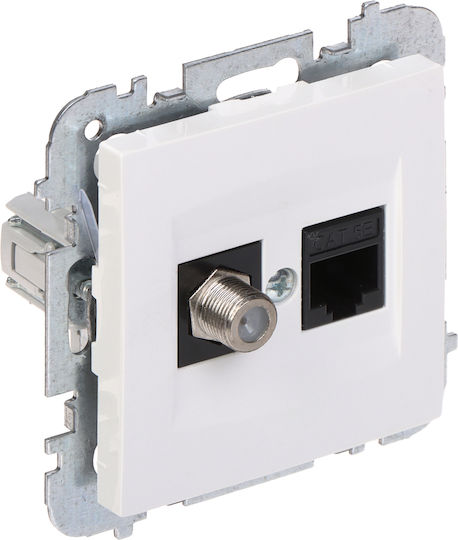 Elektro Plast Μονή Πρίζα Δικτύου RJ45 σε Λευκό Χρώμα 4190-10