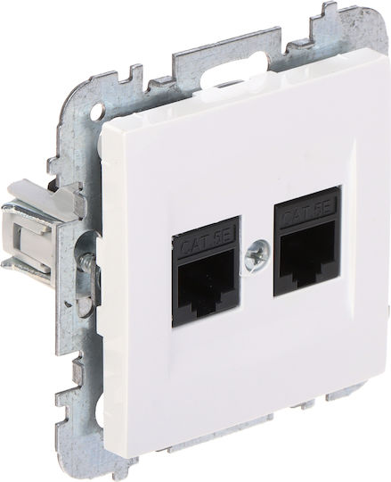 Elektro Plast Einzeln Netzwerksteckdose RJ45 in Weiß Farbe 4149-10