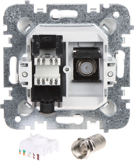 Elektro Plast Μονή Πρίζα Δικτύου RJ45 σε Λευκό Χρώμα 4190-10