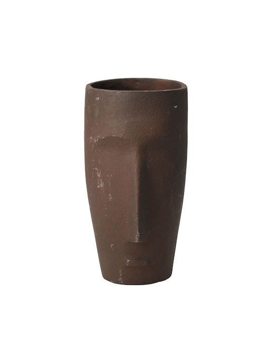 Dekorative Aluminiumvase Braun 9x9xH15cm