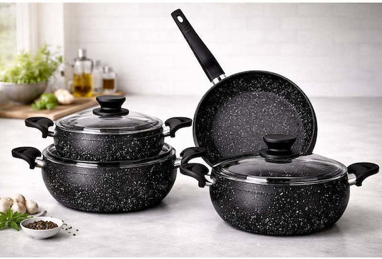 SteweHome Set De Vase De Gătit Cu Acoperire Antiaderentă 7 Piese