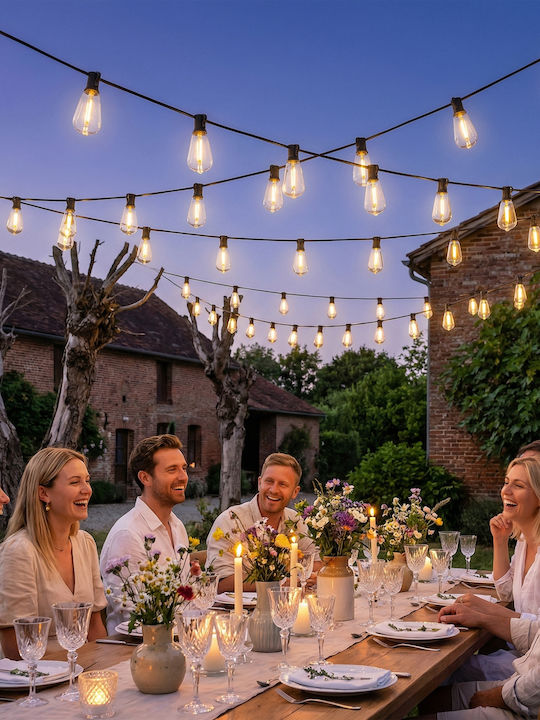 Waterproof Curtain Lights Garland Lights LED IP44 18m with 50 Lamps