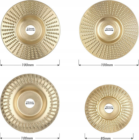 4x 100mm 22.2mm Wood Grinding Discs Burr Sanding Burr