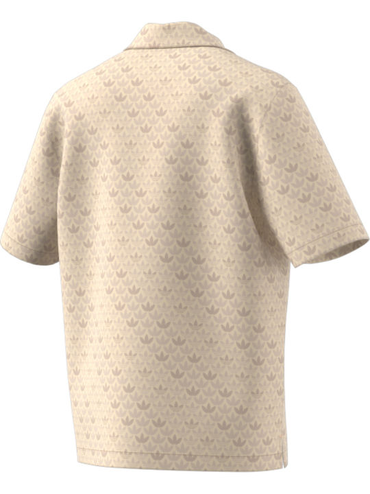 Monogram Satin Shirt Cu mânecă lungă Cămașă Crystal Sand