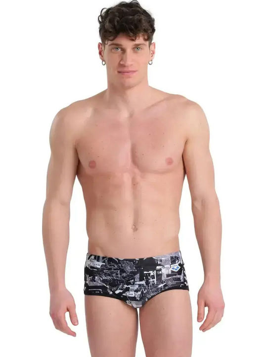 Costum De Baie Bărbați Slip Negru Cu Modele