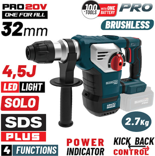Bormann Pro BBP5335 Ciocan rotopercutor Baterie Fără perii 20V Solo cu Suport SDS Plus 083474