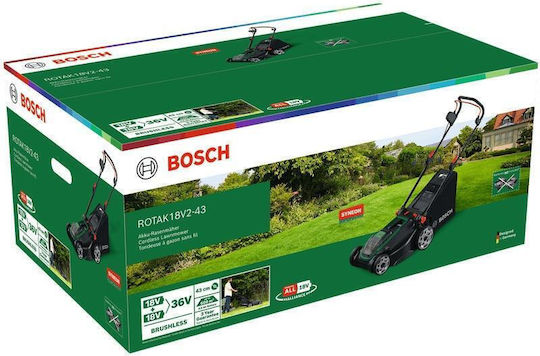 Bosch Rotak 18V-43 Μηχανή Γκαζόν Μπαταρίας 18V Solo