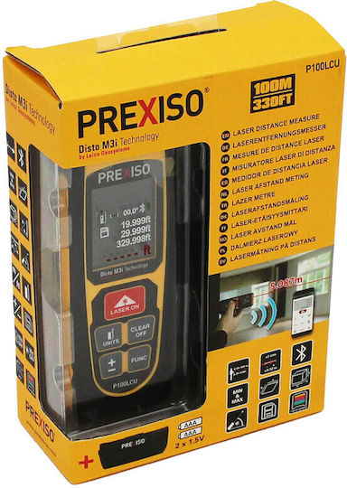 Prexiso Μέτρο Laser P100LCU με Εύρος Μέτρησης 0.09m-100m