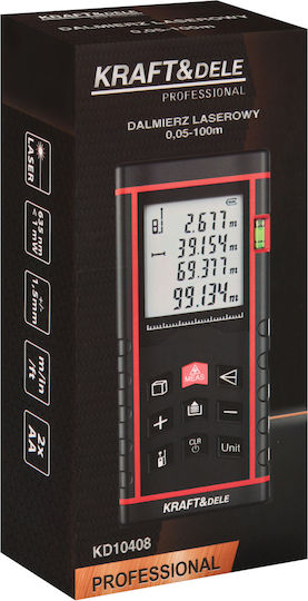 Kraft & Dele Μέτρο Laser KD10408 με Εύρος Μέτρησης 0.05m-100m