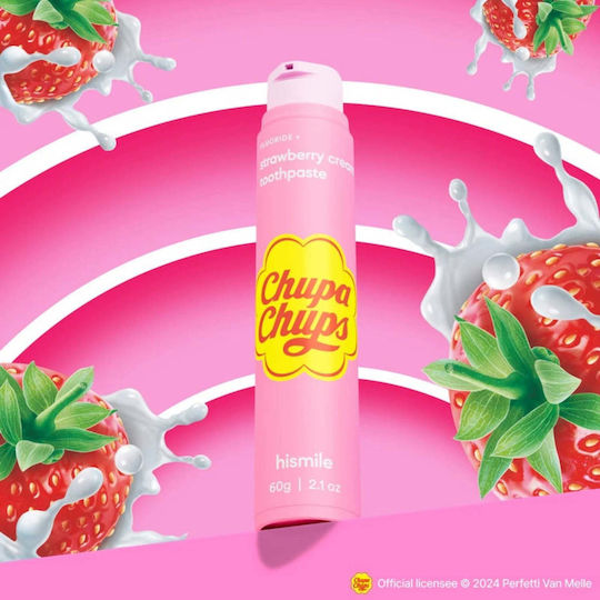 Hismile Fluoridfreie Zahnpasta Erdbeercreme Geschmack Chupa Chups Erdbeercreme 60 G