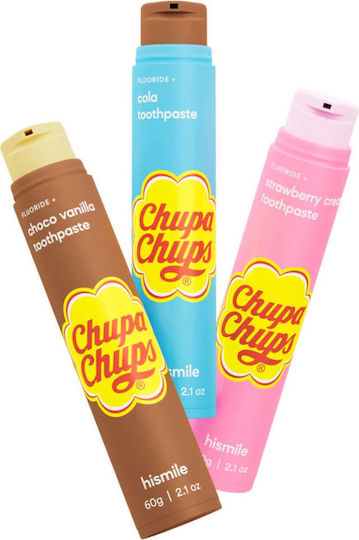 Fluoride Toothpaste Chocolate Vanilla Flavor Chupa Chups Choco Vanilla Hismile 60 G