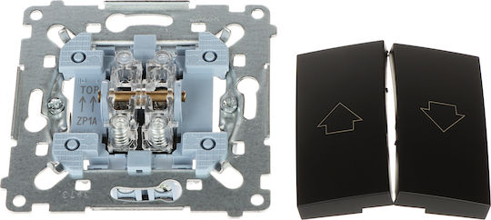 Kontakt-Simon Waterproof Recessed Double Wall Switch Without Frame Black