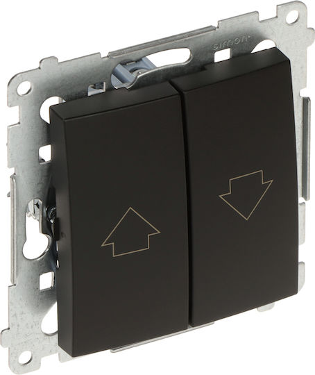 Kontakt-Simon Waterproof Recessed Double Wall Switch Without Frame Black