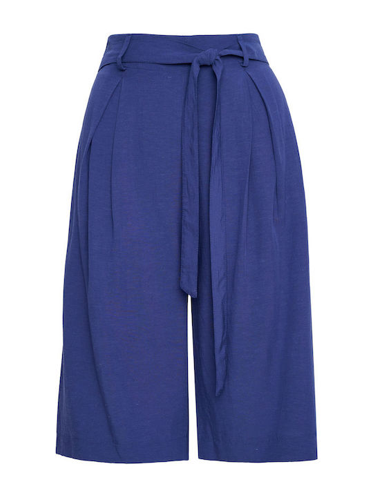 Damen Bermudas Leinen Blaue