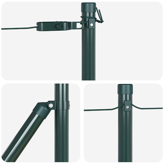 vidaXL Στύλος Περίφραξης Κήπου από Ατσάλι 3.2x50εκ. 13τμχ Πράσινο