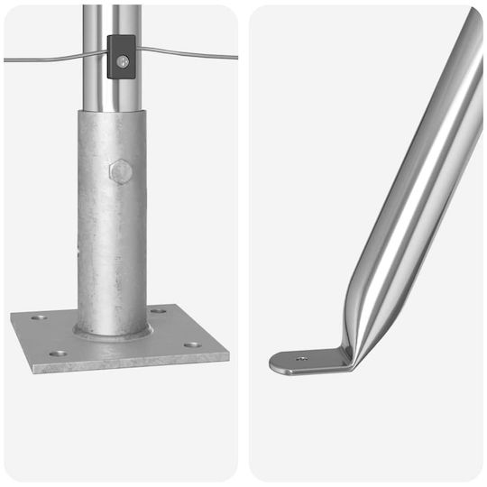 vidaXL Στύλος Περίφραξης Κήπου από Ατσάλι 3.2x110εκ. 13τμχ Ασημί