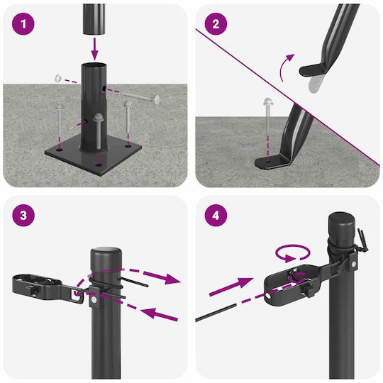 vidaXL Στύλος Περίφραξης Κήπου από Ατσάλι 3.2x90εκ. 13τμχ Γκρι