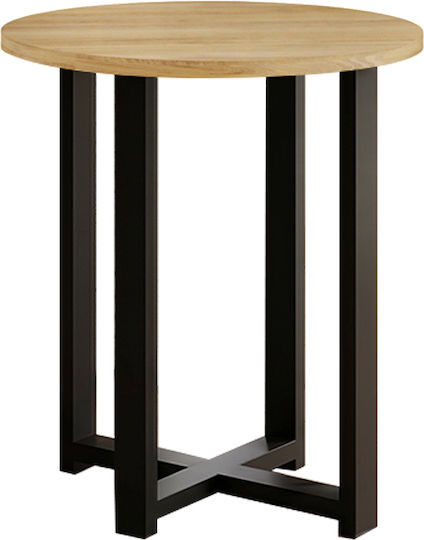 Кръгла Странична Маса Mesa Дървена Sapphire Oak Ш45xД45xВ50см