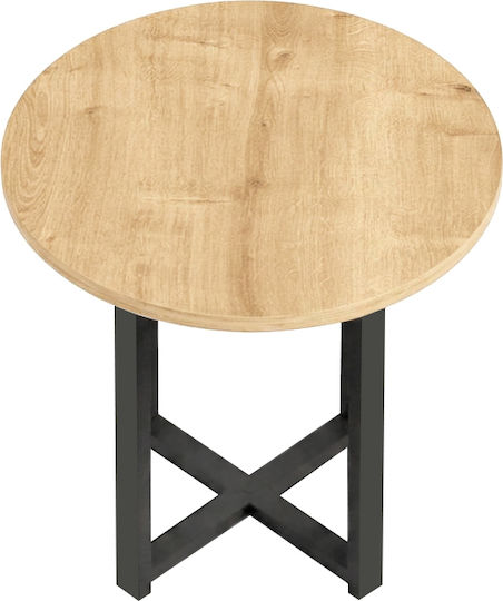 Кръгла Странична Маса Mesa Дървена Sapphire Oak Ш45xД45xВ50см