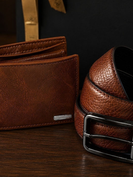 Herrenbrieftasche Braun Set